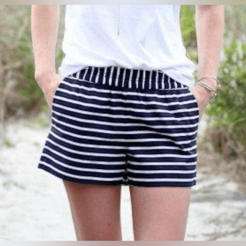 J. Crew Factory Navy and White Striped Women’s Shorts